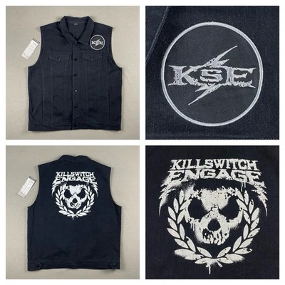 Killswitch Engage Denim Vest Men’s 2XL Black KSE Spray Paint Logo ONLY 300 MADE! - Image 1 of 4