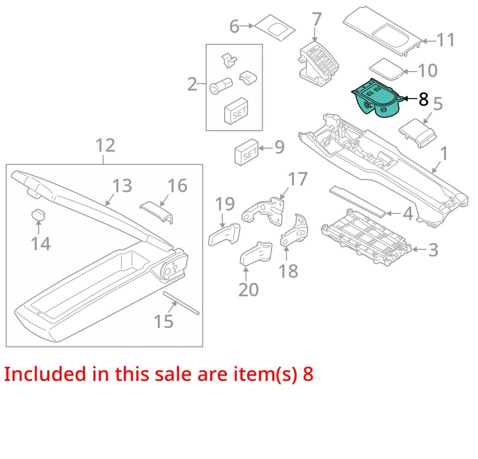 Portavasos consola central Porsche Panamera panel de ajuste 2010-2016 OEM Foto 3 de 4