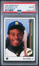 1989 UD STAR ROOKIE #1 KEN GRIFFEY JR. ROOKIE RC PSA 8