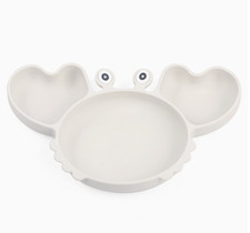 Baby Feeding Set Cartoon Silicone Suction Divided Plate Bowl Spoon for Toddler K