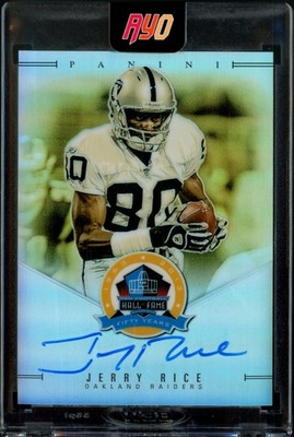 2019 Panini Jerry Rice Hall of Fame On-Card SSP Auto #'d /50 - Raiders