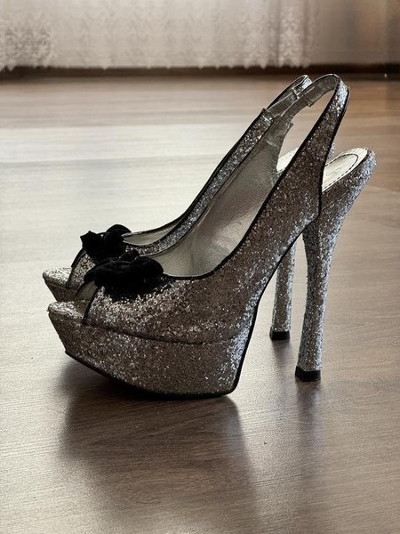 Women Jimmy Choo Heels Silver 39