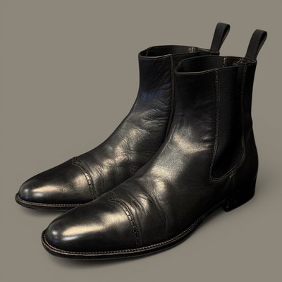 Gucci Men's Black Leather Chelsea Boots UK Size 8 1/2 D vintage 138165