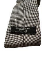 Vintage Brooks Brothers Silk Woven in England Black  White Houndstooth Tie