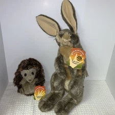 Folkmanis Hedgehog Puppets, 1Porcupine 8”And 1 Jack Rabbit  20” Nursery School