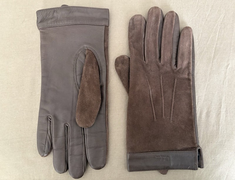 Cole Haan Size XL Women's Brown Suede and Leather Gloves