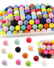 150PCS FIVEIZERO Silicone Beads, 30 Colors 15mm round beads, 30
