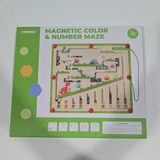 Magnetic Color and Number Maze, Montessori Toys for 3 Years Old, Wooden Puzzle