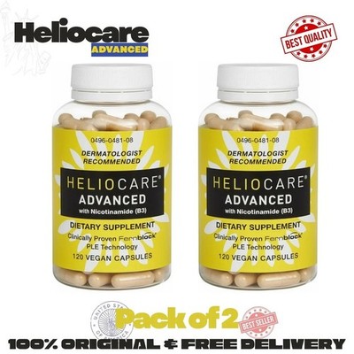 2 Packs Heliocare Advanced Nicotinamide B3 Skin Health 120 Capsules Exp: 07/2027
