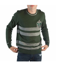 Size Large - Harry Potter Jacquard Sweater House Slytherin Quidditch Green Warm