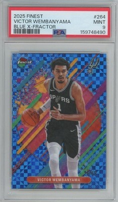 Victor Wembanyama 2025-26 Topps Finest #264 Blue X-Fractor /49 PSA 9