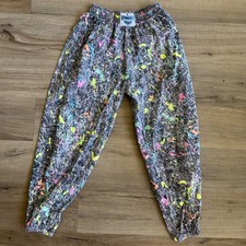 Vtg International Baggyz 1990 Neon Paint Splatter Parachute Muscle Pants Medium