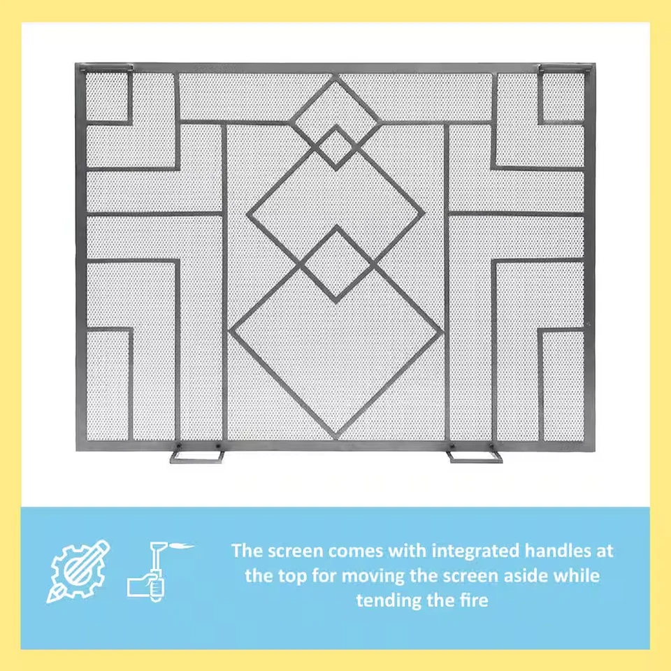 44 pulgadas Pantalla de chimenea L grafito 1 panel diseño Wright Foto 4 de 4