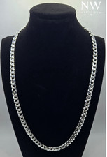Genuine Miami Cuban 8mm 925 Sterling Silver Link Chain, 26", ITALY