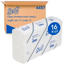 Scott 4457 Large Optimum Hand Towel - 30.5Cm X 21Cm Carton (16 Packs)