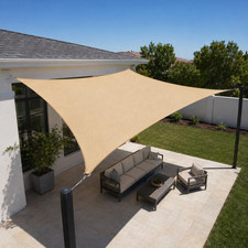 Rectangle Sun Shade Sail UV Block Canopy Permeable Patio Cover for Garden Deck
