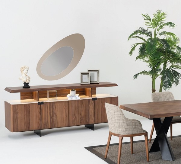 Luxus Holz Kommode Schrank Sideboard Anrichte Design MöBel SchräNke 2Tlg.-image