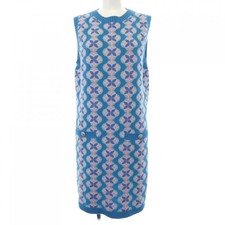 Chanel Dress Cashmere Blue Size 36 Chest 16.9 in Length 33.5 in