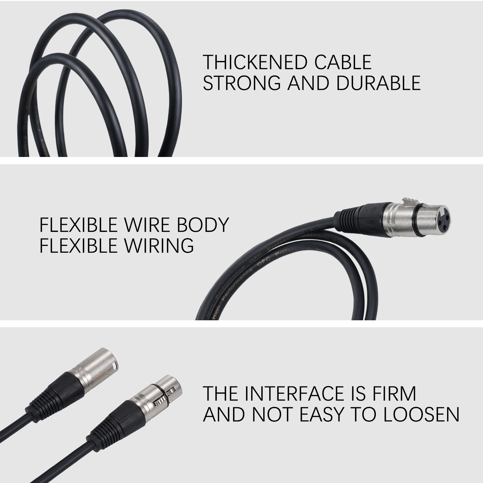 1Pack 3 Pin Dmx Cables Male Female XLR Patch Cables DMX512 Signal Cable