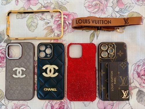 Lot of 5 Beautiful iPhone 14 Pro Max Cases - Chanel, Louis Vuitton, Swarovski!