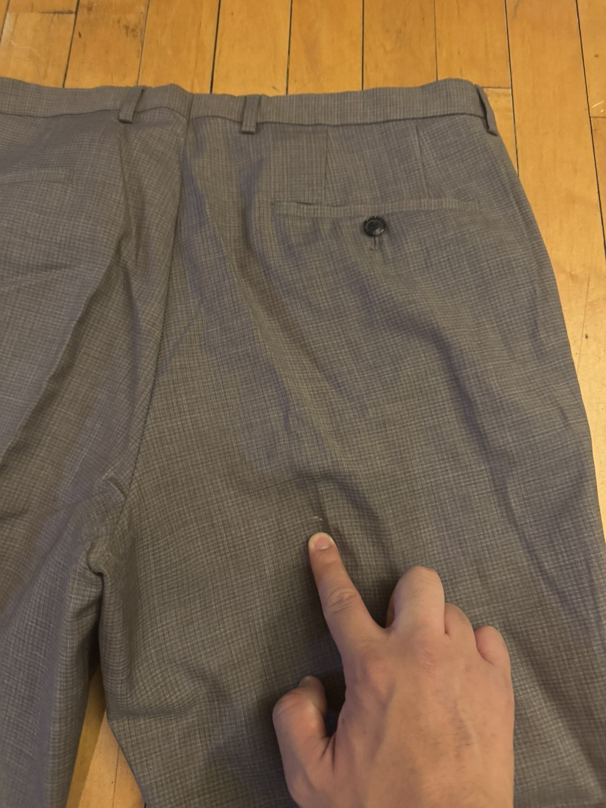 Hugo Boss Men’s Dress Pants 36x30 Gray Wool Blend Flat Front Suit Slacks Trouser thumbnail 2