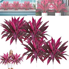 2PCS Large Artificial Boston Fern Dragon's Blood Tree Plants with Vibrant/Leaves