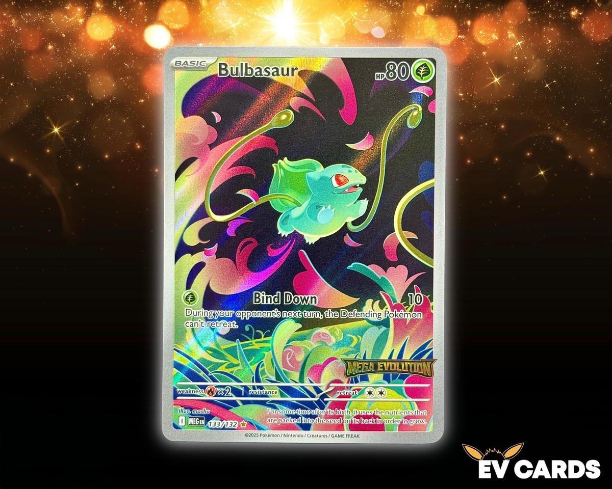 Pokmon TCG - Bulbasaur 133/132 Holo Illustration Rare Mega Evolution  Stamped NM | eBay