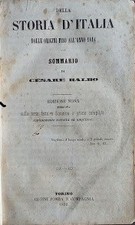 Della Storia d'Italia. Dalle origini fino all'anno 1814 - Sommario