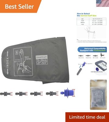 Small+ Pediatric Blood Pressure Cuff - 5 Connectors for Home & Travel Monitoring