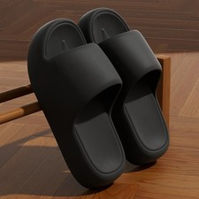 Unisex Non Slip Bathroom Home Slippers Soft Sole EVA Pillow Slides Summer Flat B