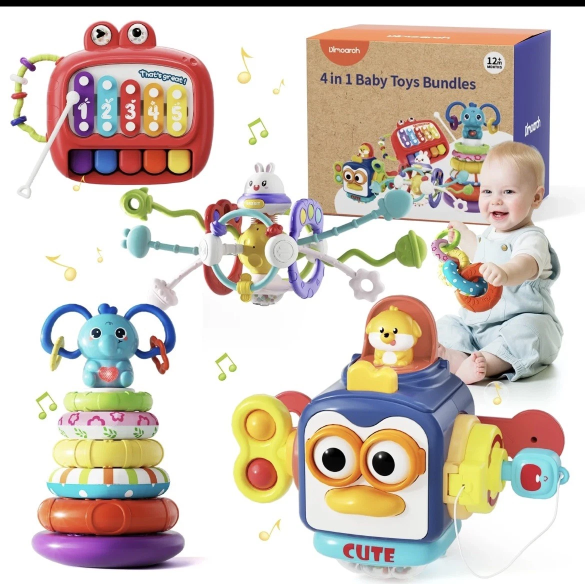 4 in 1 Baby Toys 6-12 Months Boys Girls, Montessori Babies Toy, Infant Teething
Opens in a new windo