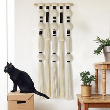 Macrame Wall Hanging Tassels Sphericity Cotton Textile Hanging Geometric Yarn...