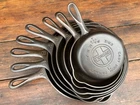Griswold Cast Iron Matching Large Logo Skillet Set (3-9)