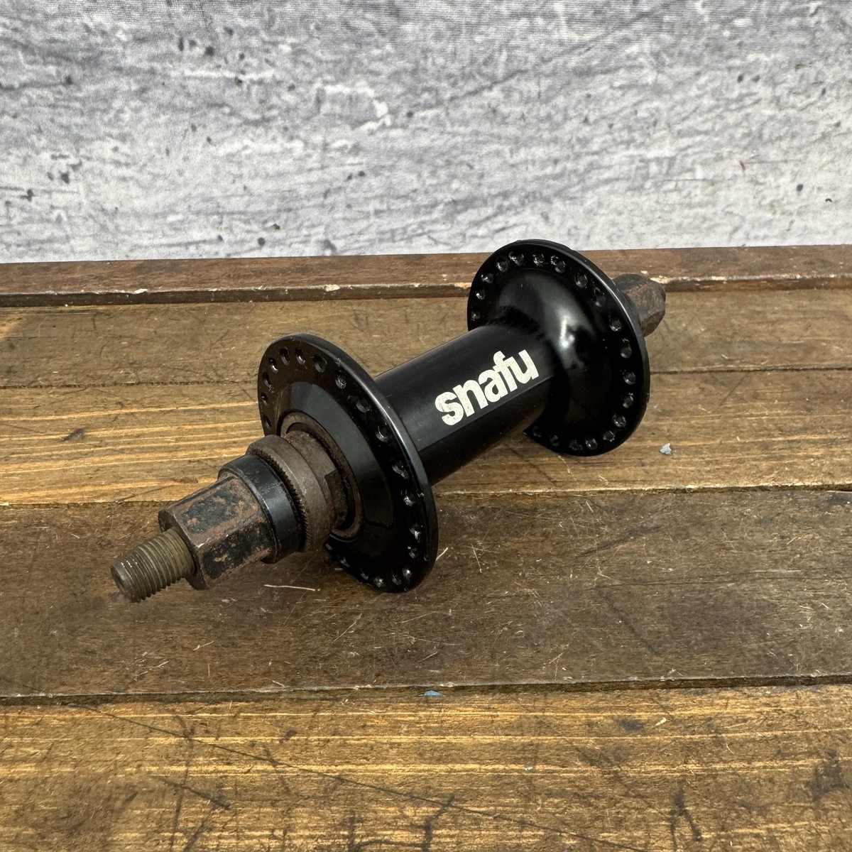 Snafu BMX Front Hub 48H Black 3/8 Axle Bolt-On Nutted Old School 