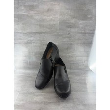 Clarks Collection Black Leather Button Zip Ankle Booties Shooties Women Sz 8M