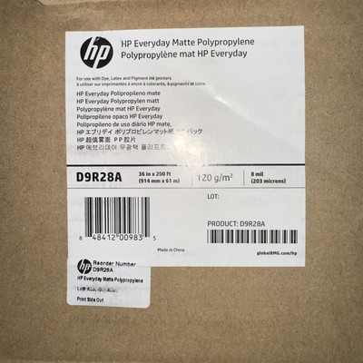 HP Everyday Matte Polypropylene, 120 GSM; 36'' x 200' Roll - D9R28A