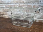 Anchor Hocking 1932 Vtg Design Glass Refrigerator Dishes W/Lids Set Of 3