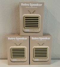 Pack Of 3 Retro Speaker Portable Radio Frequency Sound System-Beige, NEW