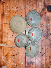 Vintage 8mm Super 8 Film Canisters Lot of 5 Fortunoff Macy's 400ft 300ft 1960s