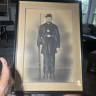 Antique Civil War Union Soldier Charcoal Portrait Drawing Large 24x17 Stunning!