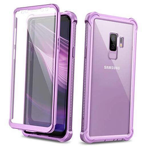 Galaxy S9+ Plus Case with Screen Protector Clear Military Grade S9P-Purple