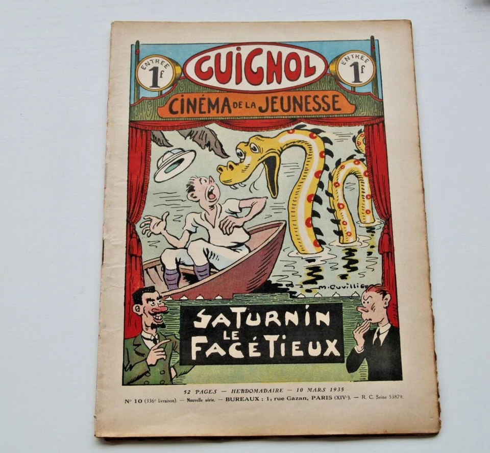 Ancien GUIGNOL CINEMA DE LA JEUNESSE N°10 10 mars 1935 SATURNIN LE FACETIEUX - Photo 1/1