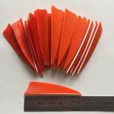 50PCS 3inch Orange Shield Archery Fletches Feathers Fletching RW LW