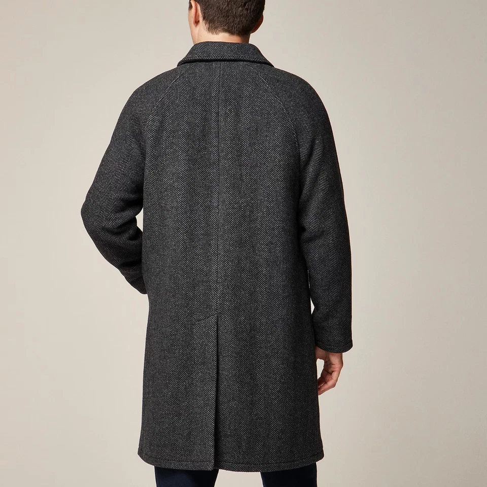 Abrigo de coche J.Crew $498 Rivington en mezcla de lana espiga, negro/gris, 44/R Foto 3 de 4