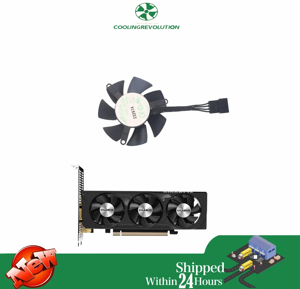 46MM GA51S2H Graphics card fan For Gigabyte GeForce RTX 4060 OC Low Profile Fan - Image 2 of 2