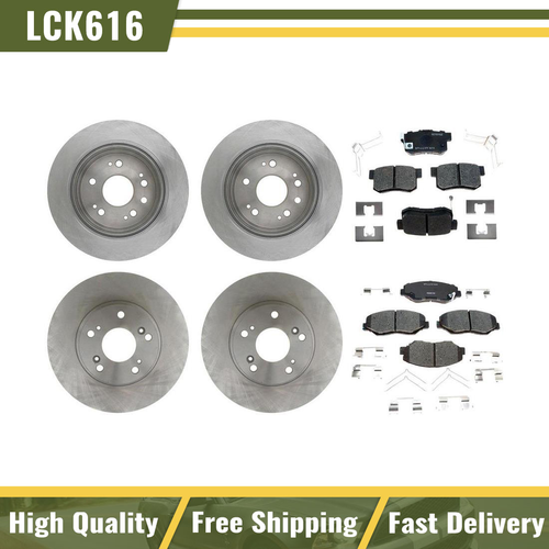Honda CRV FWD Brake Kit Package Front And Rear E-Coated Rotors And Ceramic Brake Pad Sets 2012 2013 2014 2015 2016 - Foto 4