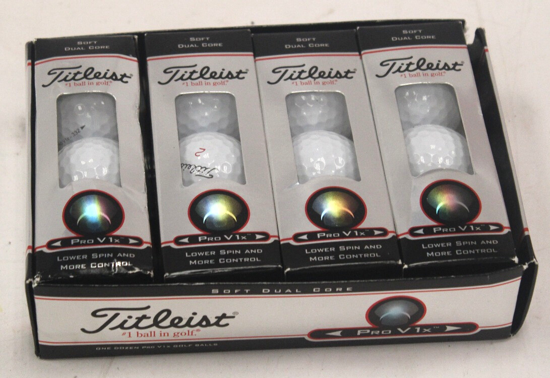 12x TITLEIST Pro V1X Golf Balls Soft Dual Core Numbered 1, 2, 3, 4 NEW