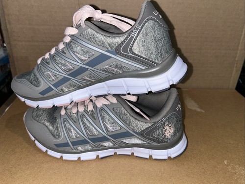 U.S Polo Assn Women’s Size 10 Athletic Sneakers Shoes Gray / Pink NW6966 - Picture 5 of 7