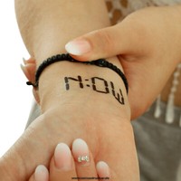 5 X Now Tattoo - Schriftzug In Schwarz - Temporary Body Tattoo (5)