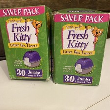 30 Count Fresh Kitty Litter Box Liners Super Thick, Durable, Easy Clean Up Jumbo